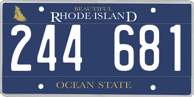 RI license plate 244681