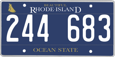 RI license plate 244683