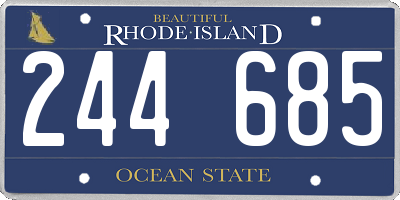 RI license plate 244685