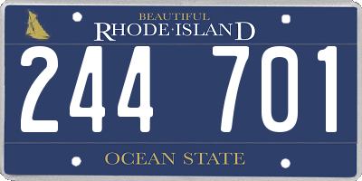 RI license plate 244701