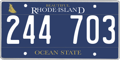 RI license plate 244703