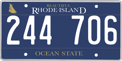 RI license plate 244706