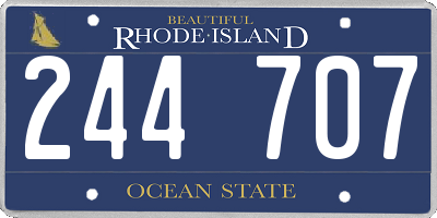 RI license plate 244707