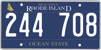 RI license plate 244708