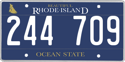 RI license plate 244709