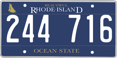 RI license plate 244716