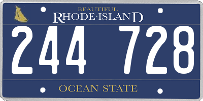 RI license plate 244728