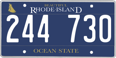 RI license plate 244730