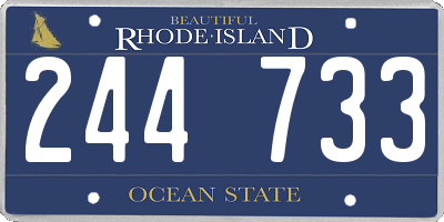 RI license plate 244733