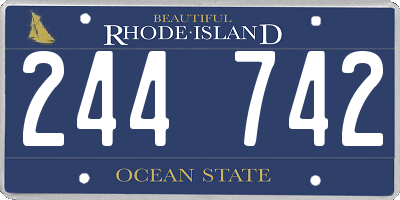 RI license plate 244742
