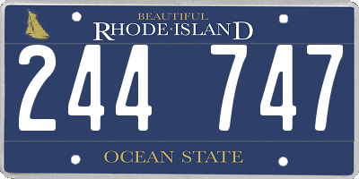 RI license plate 244747