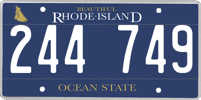 RI license plate 244749