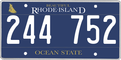 RI license plate 244752