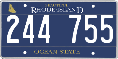 RI license plate 244755