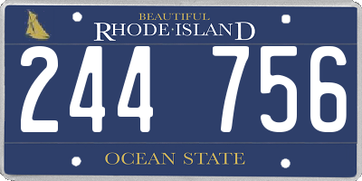RI license plate 244756