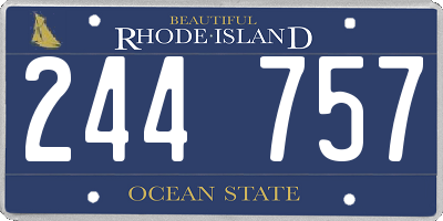 RI license plate 244757