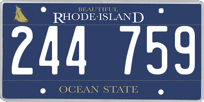 RI license plate 244759