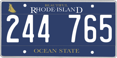 RI license plate 244765