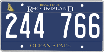RI license plate 244766