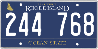 RI license plate 244768