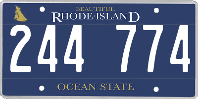 RI license plate 244774