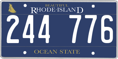 RI license plate 244776