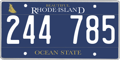 RI license plate 244785