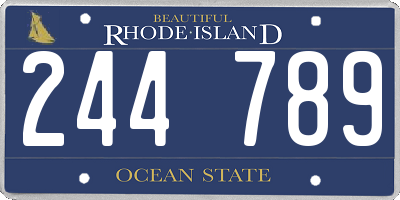 RI license plate 244789