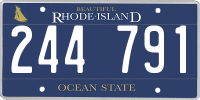 RI license plate 244791