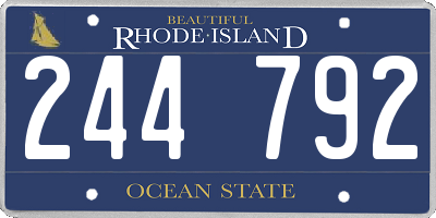 RI license plate 244792