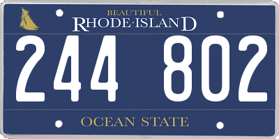 RI license plate 244802