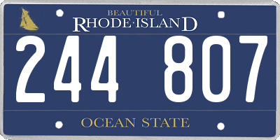 RI license plate 244807