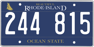 RI license plate 244815
