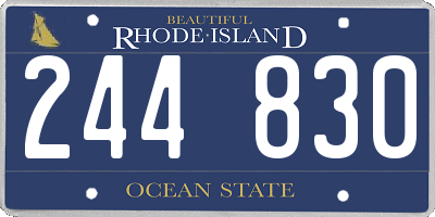 RI license plate 244830