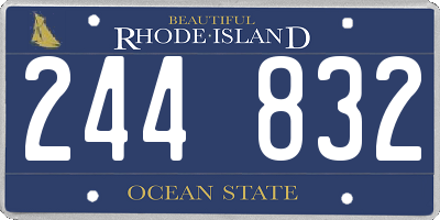 RI license plate 244832