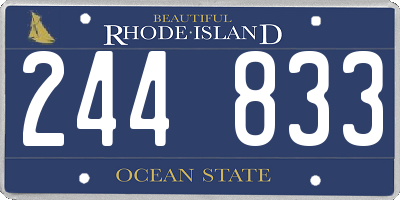 RI license plate 244833
