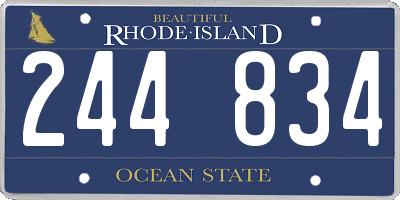 RI license plate 244834
