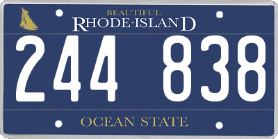 RI license plate 244838