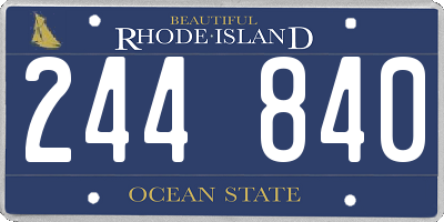 RI license plate 244840