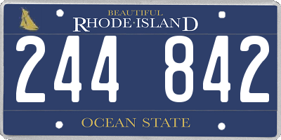 RI license plate 244842