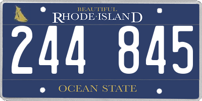RI license plate 244845