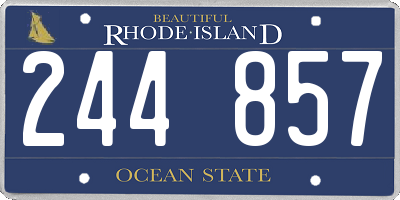 RI license plate 244857