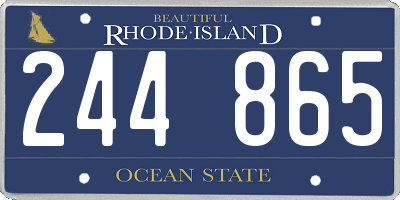 RI license plate 244865