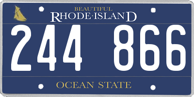 RI license plate 244866
