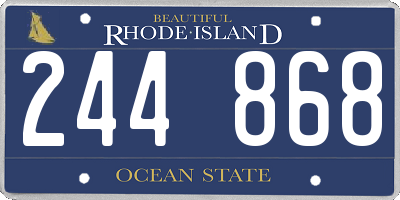 RI license plate 244868