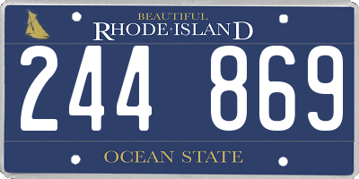 RI license plate 244869