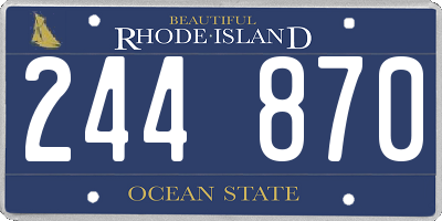 RI license plate 244870