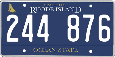 RI license plate 244876