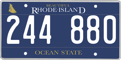 RI license plate 244880