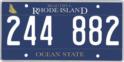 RI license plate 244882